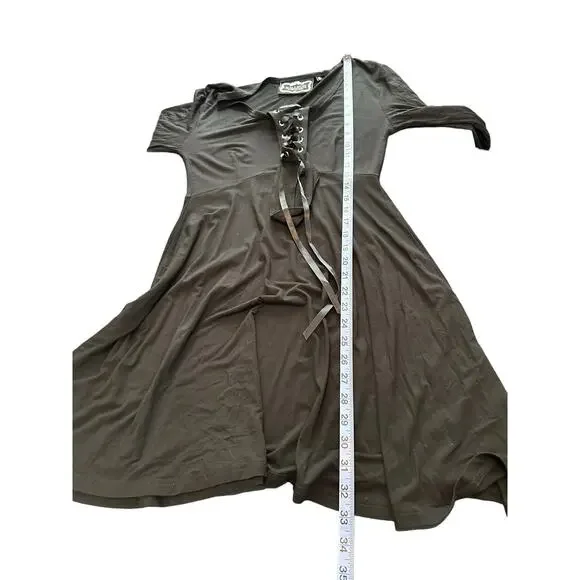 Killstar Black Spyda Lace Me Up Ribbon Emo Punk Gothic Witchy Dress‎ Size Small - Picture 10 of 11